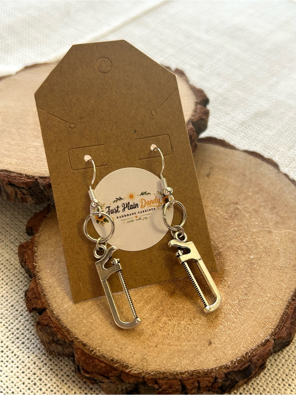 Silver Saw Earrings Carpenter Woodworker Tool Jewelry Gift